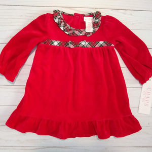 🎄 Chaps Red Ruffle Bow Christmas Dress